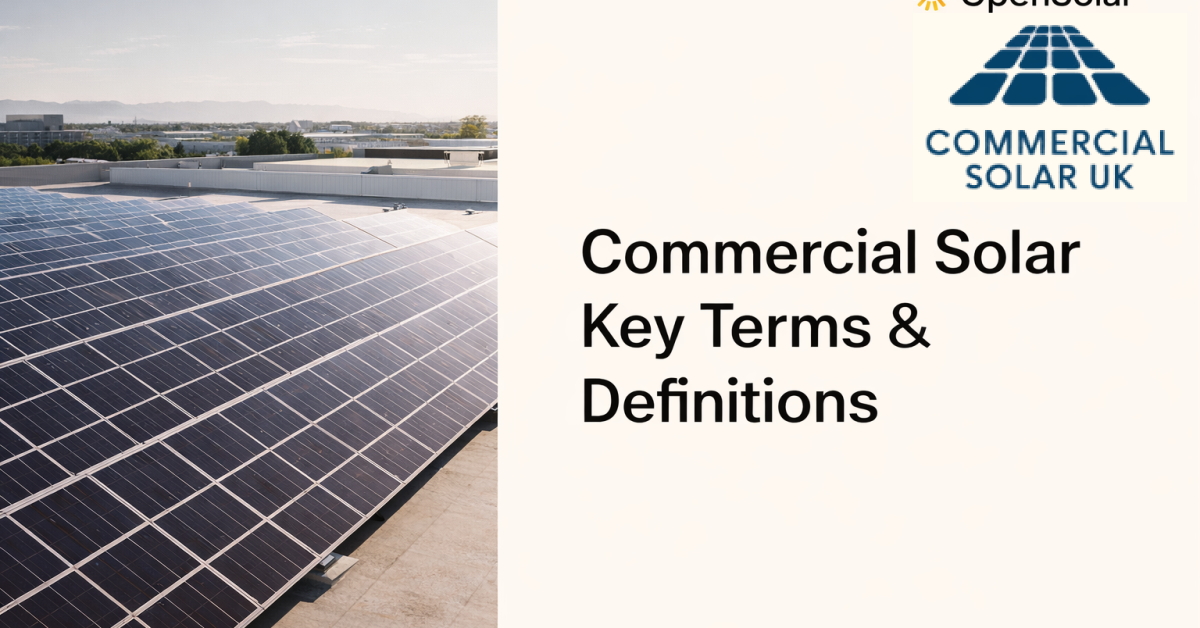 Commercial Solar Key Terms & Definitions